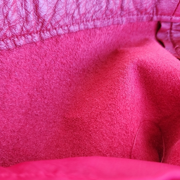 Red Genuine Leather Midi Skirt - Picture 11 of 11